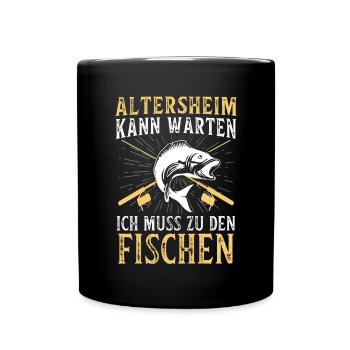 Angeln Fishing Fisher Angelrute Karpfen Rute Fisch - Tasse einfarbig - Schwarz - Vorne