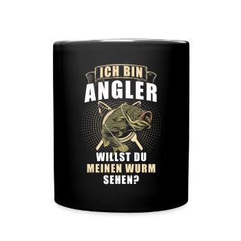 Angeln Fishing Fisher Angelrute Karpfen Rute Fisch - Tasse einfarbig - Schwarz - Vorne