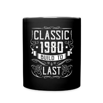 1980. Birthday party Old year of construction - Full Colour Mug - black - Front