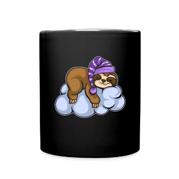 Sloth Tshirt Women Men Lazy Tired Office Humor - Full Colour Mug - black - Front