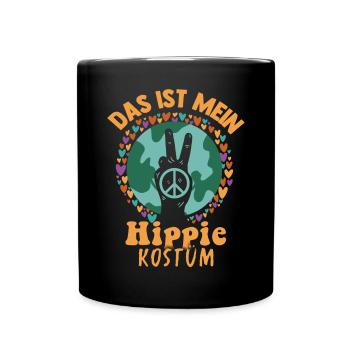 Hippie Tshirt Peace Bewegung Woodstock Boho Groove - Tasse einfarbig - Schwarz - Vorne