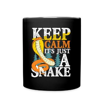 Keep Calm It's Just A Snake - Tasse einfarbig - Schwarz - Vorne