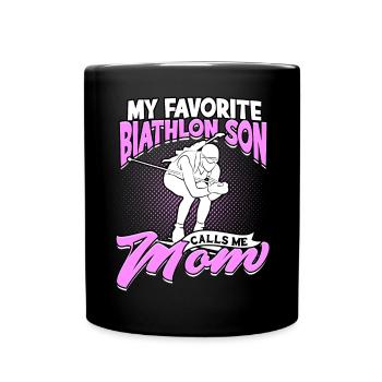 biathlon sport sports d'hiver ski cadeau disant lan - Mug uni - noir - Devant