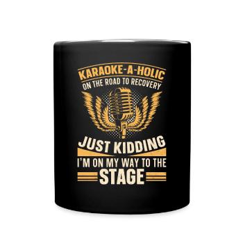 Karaoke Singer Karaoke-A-Holic On - Full Colour Mug - black - Front