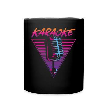 Karaoke Singer Retro 80s 90s - Tasse einfarbig - Schwarz - Vorne