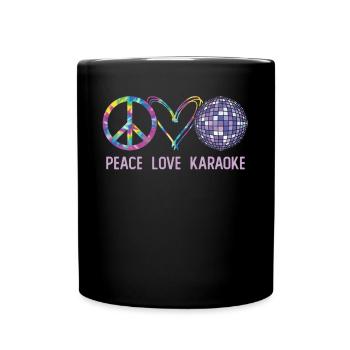 Karaoke Singer Retro Tie Dye Peace - Full Colour Mug - black - Front