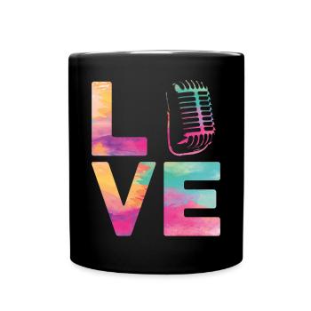 Karaoke Singer Microphone Vocalist - Full Colour Mug - black - Front