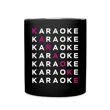 Karaoke Singer Karaoke - Tasse einfarbig - Schwarz - Vorne