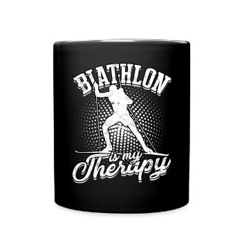 biathlon sport winter sports ski gift saying lan - Full Colour Mug - black - Front
