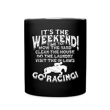 horse racing horse riding horses rider gift g - Full Colour Mug - black - Front