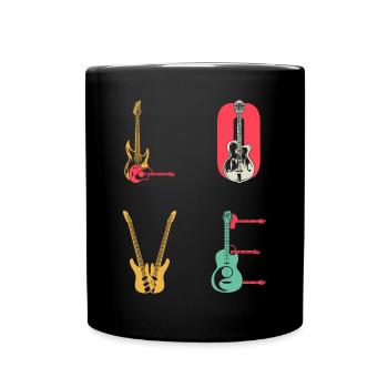 Guitare Basse Guitare LOVE Guitariste Basse - Mug uni - noir - Devant