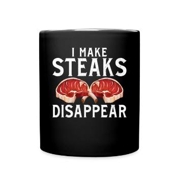 Steak Lover Steak Geschenk - Tasse einfarbig - Schwarz - Vorne