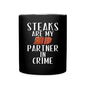 Cadeau de steak amateur de steak - Mug uni - noir - Devant