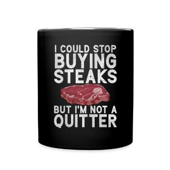 Cadeau de steak amateur de steak - Mug uni - noir - Devant