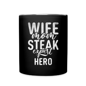 Cadeau de steak amateur de steak - Mug uni - noir - Devant