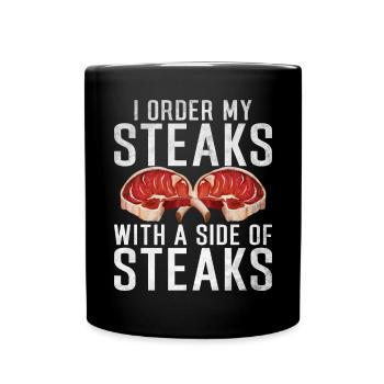 Steak Lover Steak Geschenk - Tasse einfarbig - Schwarz - Vorne