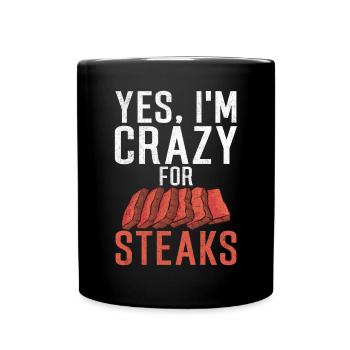 Steak Lover Steak Geschenk - Tasse einfarbig - Schwarz - Vorne