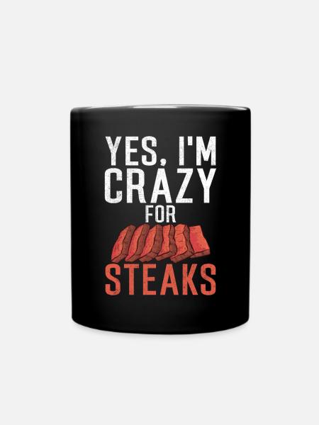 Steak Lover Steak Geschenk - Tasse einfarbig - Schwarz