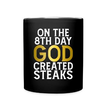 Steak Lover Steak Geschenk - Tasse einfarbig - Schwarz - Vorne