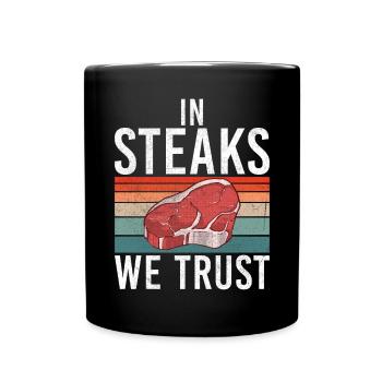 Steak Lover Steak Geschenk - Tasse einfarbig - Schwarz - Vorne