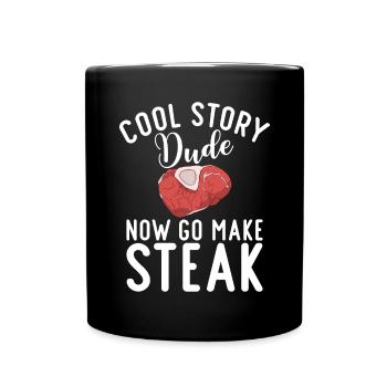 Steak Lover Steak Geschenk - Tasse einfarbig - Schwarz - Vorne