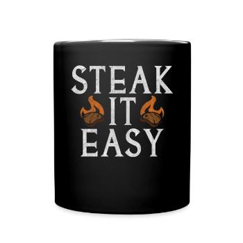 Steak Lover Steak Geschenk - Tasse einfarbig - Schwarz - Vorne
