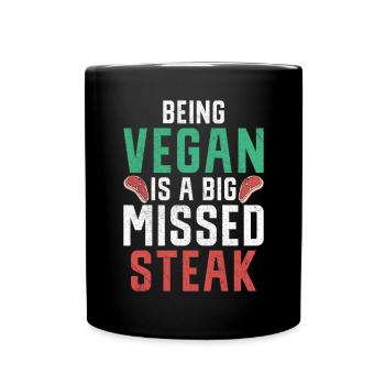 Steak Lover Steak Geschenk - Tasse einfarbig - Schwarz - Vorne