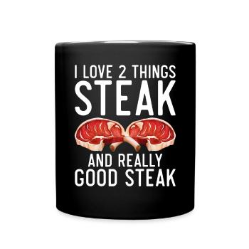 Cadeau de steak amateur de steak - Mug uni - noir - Devant