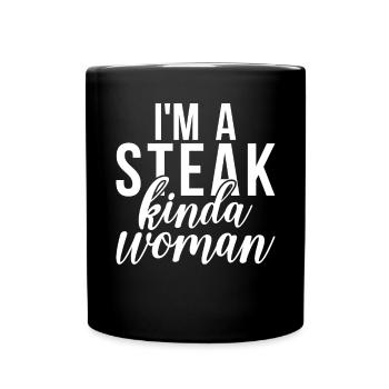 Steak Lover Steak Geschenk - Tasse einfarbig - Schwarz - Vorne