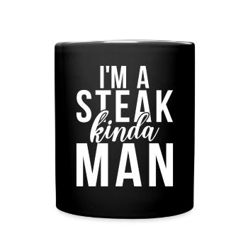 Steak Lover Steak Geschenk - Tasse einfarbig - Schwarz - Vorne