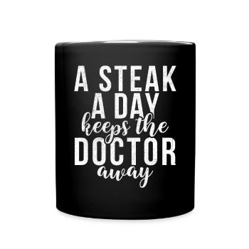 Steak Lover Steak Geschenk - Tasse einfarbig - Schwarz - Vorne