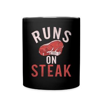 Steak Lover Steak Geschenk - Tasse einfarbig - Schwarz - Vorne