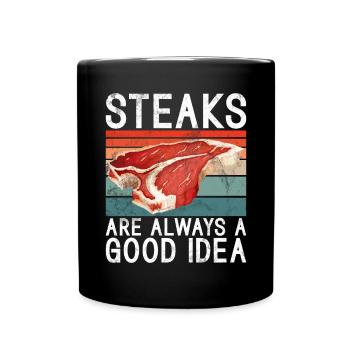 Cadeau de steak amateur de steak - Mug uni - noir - Devant