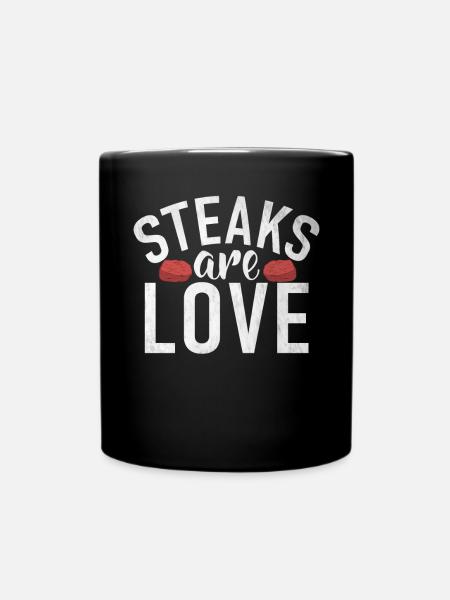 Steak Lover Steak Geschenk - Tasse einfarbig - Schwarz