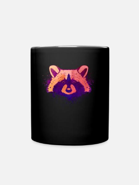 Raton laveur à l’aquarelle - Drôle de raton laveur - Mug uni - noir
