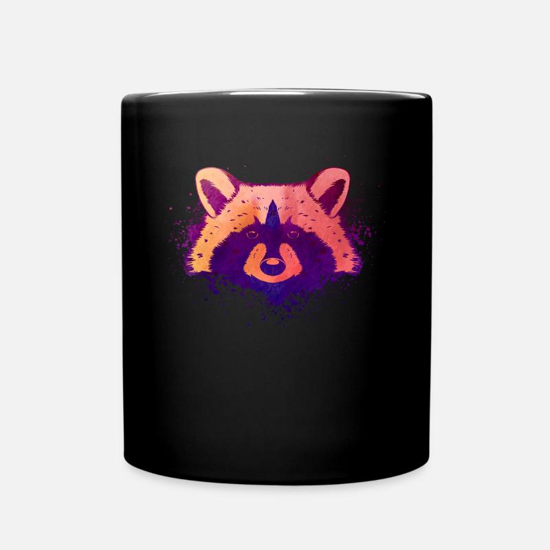 Raton laveur à l’aquarelle - Drôle de raton laveur - Mug uni - noir