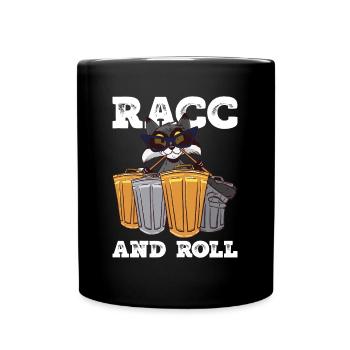 Racc And Roll - Lustiger Waschbär - Tasse einfarbig - Schwarz - Vorne