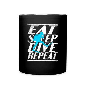 Alimentation Sommeil Plongée - Mug uni - noir - Devant