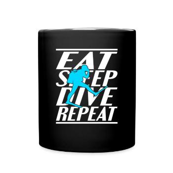 Alimentation Sommeil Plongée - Mug uni - noir - Devant