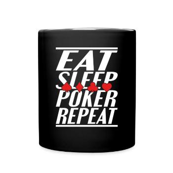 Manger du poker endormi - Mug uni - noir - Devant