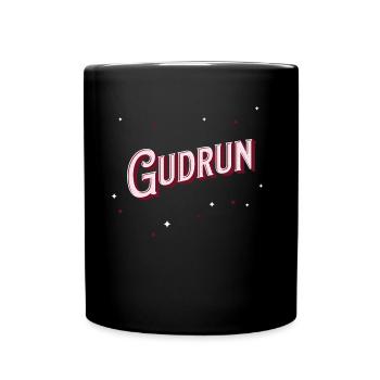 Gudrun Namen personalisiert - Tasse einfarbig - Schwarz - Vorne