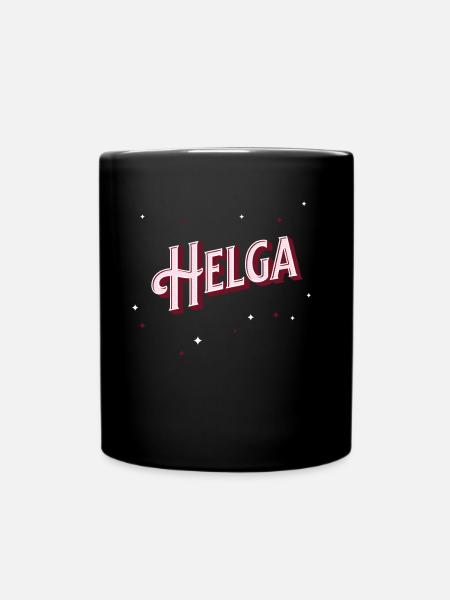 Helga Namen personalisiert - Tasse einfarbig - Schwarz