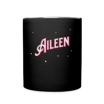 Aileen Namen personalisiert - Tasse einfarbig - Schwarz - Vorne
