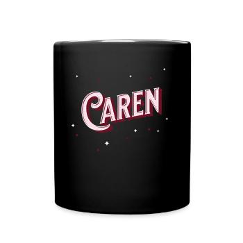 Caren Namen personalisiert - Tasse einfarbig - Schwarz - Vorne