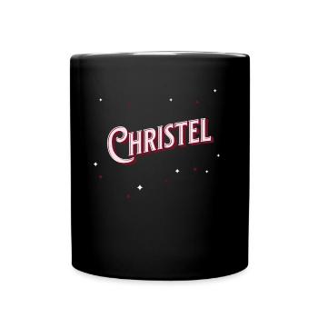 Le prénom de Christel personnalisé - Mug uni - noir - Devant