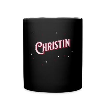 Christin Namen personalisiert - Tasse einfarbig - Schwarz - Vorne