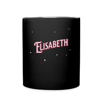 Elisabeth Namen personalisiert - Tasse einfarbig - Schwarz - Vorne