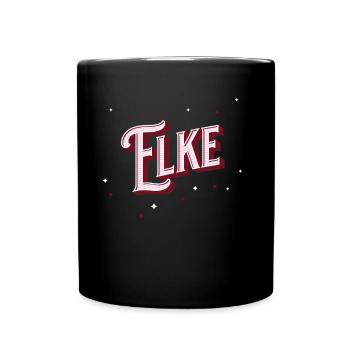 Elke Namen personalisiert - Tasse einfarbig - Schwarz - Vorne