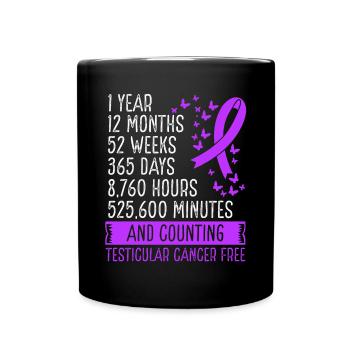 1 an de mouvement de ruban sans cancer du testicule - Mug uni - noir - Devant