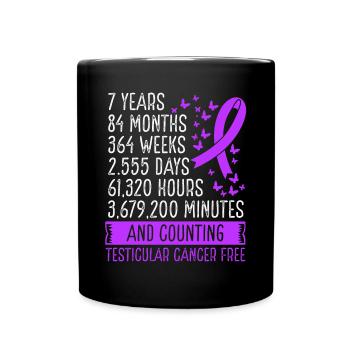 7 ans de mouvement du ruban sans cancer du testicule - Mug uni - noir - Devant
